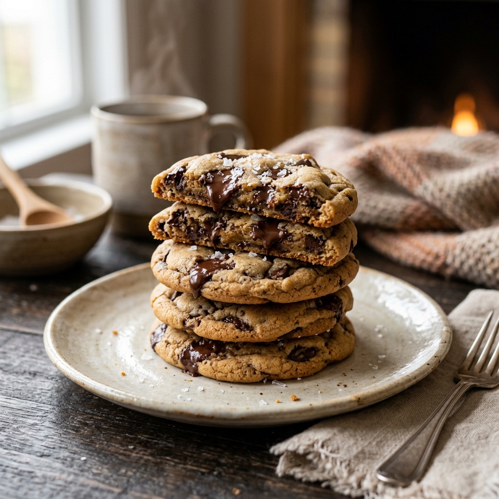 Freshly baked gourmet chocolate chip cookies